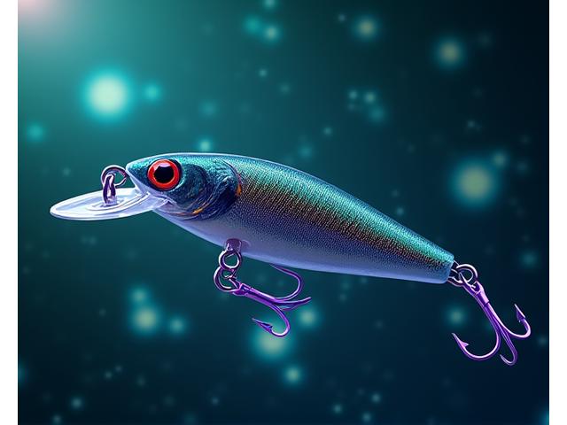 An abstract yet illustrative image of an advanced Moorhen Lures smart lure, with subtle glowing lines or patterns suggesting integrated AI processing. The background features a neural network style illustration, softly blurred, merging fishing and artificial intelligence concepts.