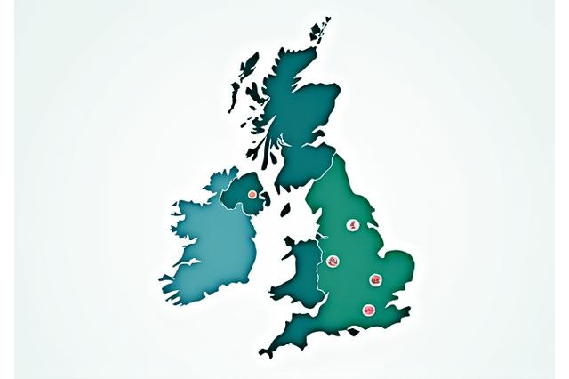 Stylized map of the UK with different regions shaded to indicate varying fishing regulations or environmental protection zones, overlayed with icons representing legal compliance.